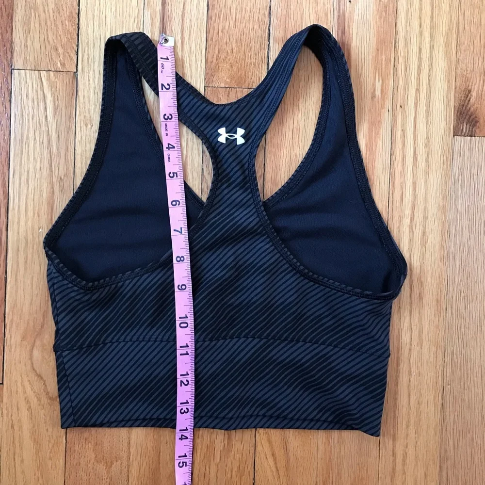 Under Armour Black Striped Sports Bra Small